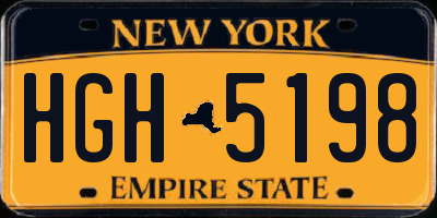 NY license plate HGH5198