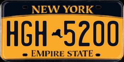 NY license plate HGH5200
