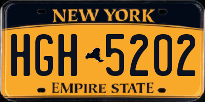 NY license plate HGH5202