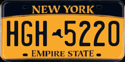 NY license plate HGH5220