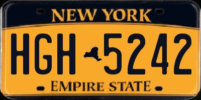 NY license plate HGH5242