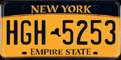 NY license plate HGH5253