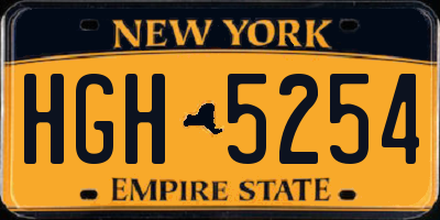 NY license plate HGH5254