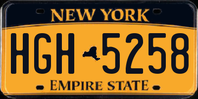NY license plate HGH5258