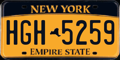NY license plate HGH5259