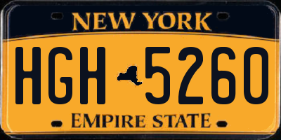 NY license plate HGH5260