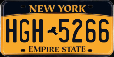 NY license plate HGH5266