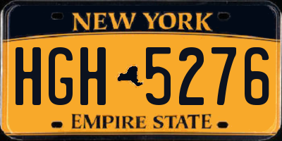 NY license plate HGH5276