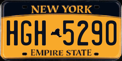 NY license plate HGH5290