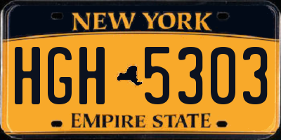 NY license plate HGH5303