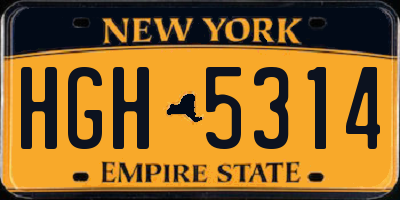 NY license plate HGH5314