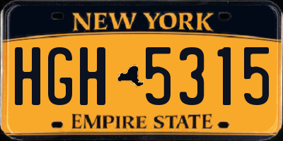 NY license plate HGH5315