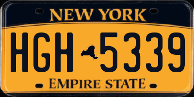 NY license plate HGH5339