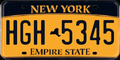 NY license plate HGH5345