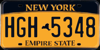 NY license plate HGH5348