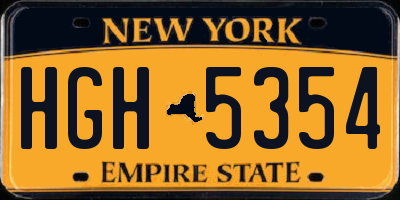 NY license plate HGH5354
