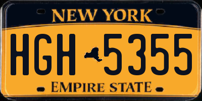 NY license plate HGH5355
