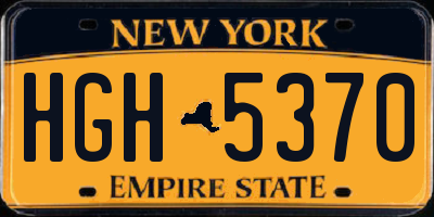 NY license plate HGH5370