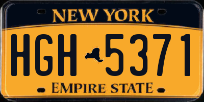 NY license plate HGH5371