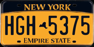 NY license plate HGH5375