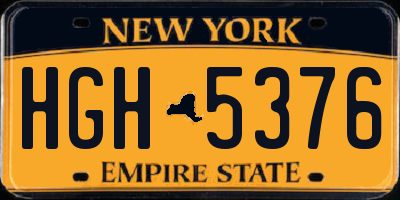 NY license plate HGH5376