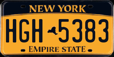 NY license plate HGH5383