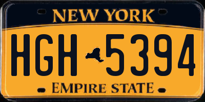 NY license plate HGH5394