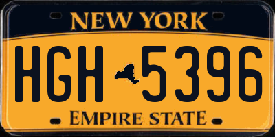NY license plate HGH5396