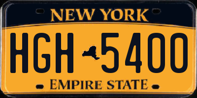 NY license plate HGH5400