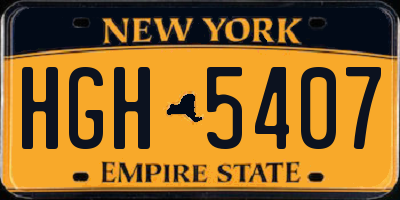 NY license plate HGH5407