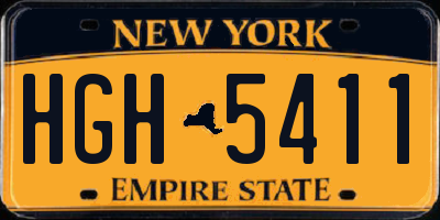 NY license plate HGH5411