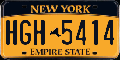 NY license plate HGH5414