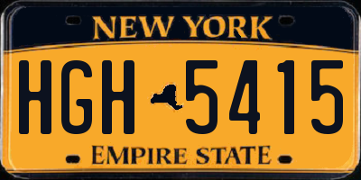 NY license plate HGH5415