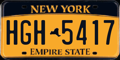 NY license plate HGH5417