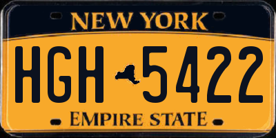 NY license plate HGH5422