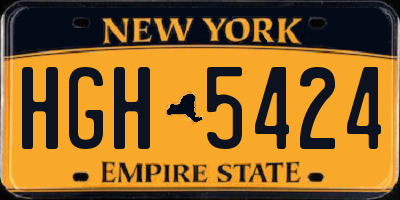 NY license plate HGH5424