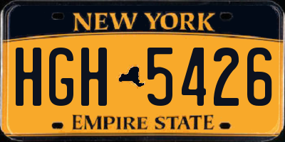 NY license plate HGH5426