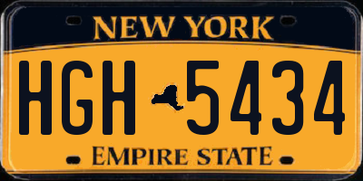 NY license plate HGH5434