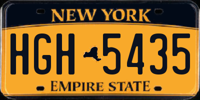 NY license plate HGH5435