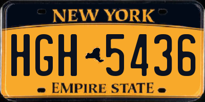 NY license plate HGH5436