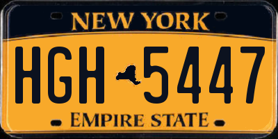 NY license plate HGH5447