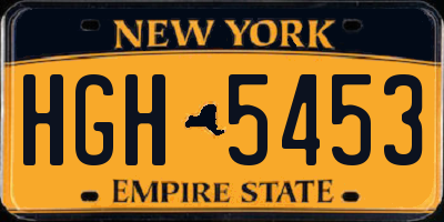 NY license plate HGH5453