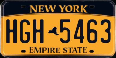 NY license plate HGH5463