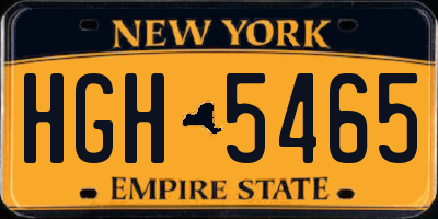 NY license plate HGH5465