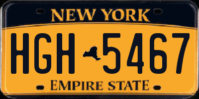 NY license plate HGH5467