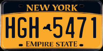 NY license plate HGH5471