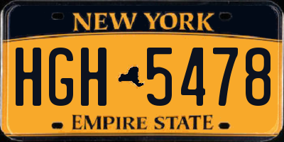 NY license plate HGH5478