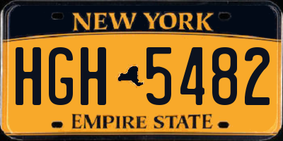 NY license plate HGH5482