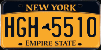 NY license plate HGH5510