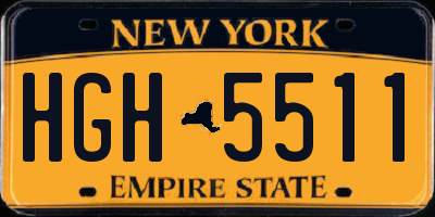 NY license plate HGH5511